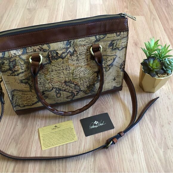Patricia Nash Josselin Leather Medium Bag Satchel & Crossbody European Print - Picture 1 of 15
